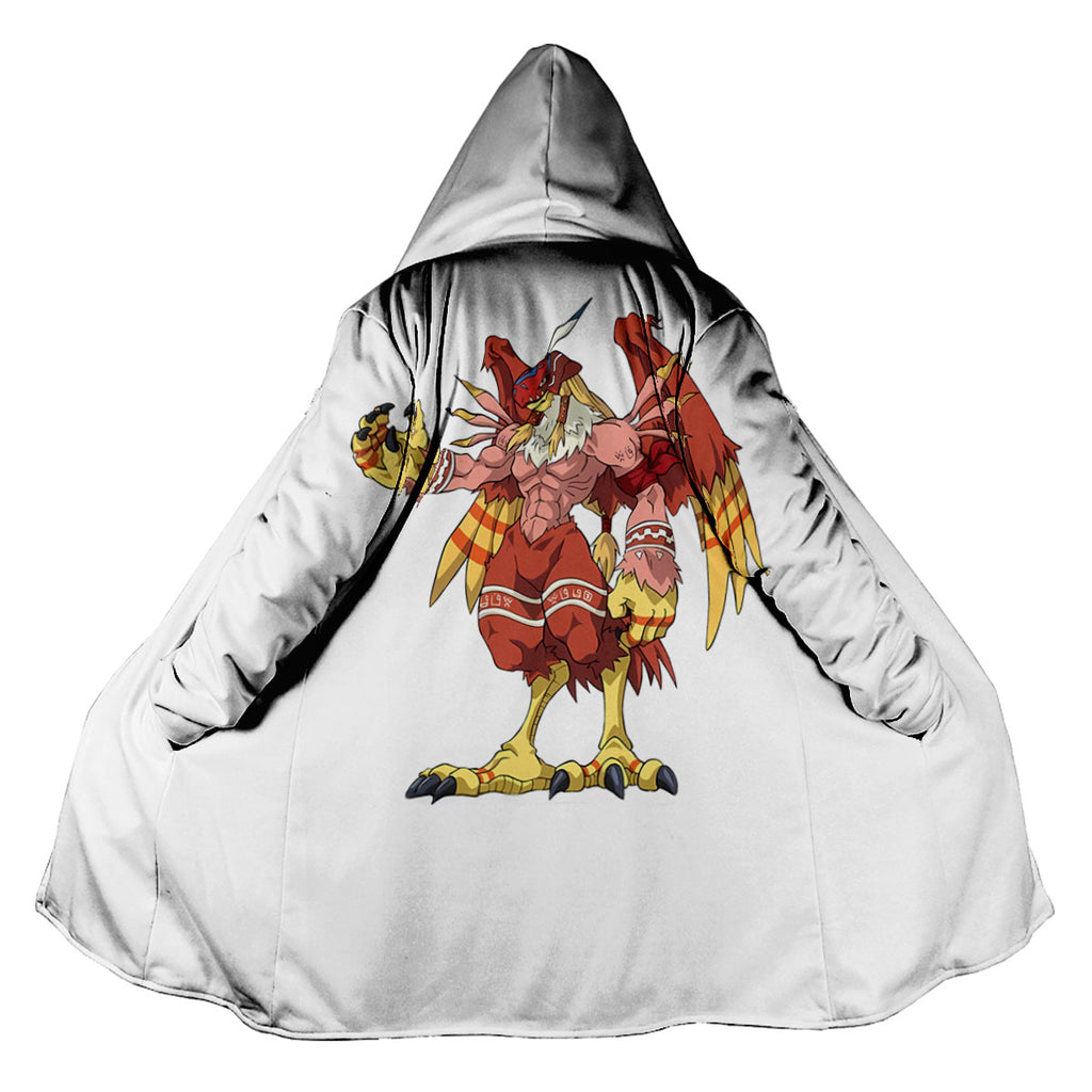 Digimon Adventure Garudamon Standing In Red And Yellow Anime Apparel