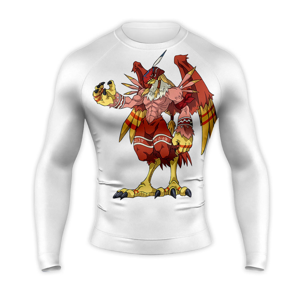 Digimon Adventure Garudamon Standing In Red And Yellow Anime Apparel