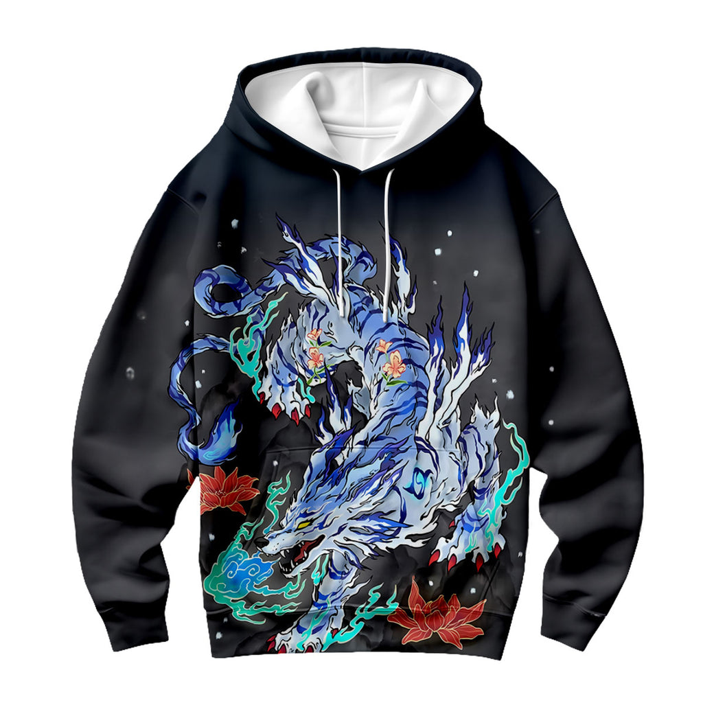 Digimon Adventure Garurumon Blue And White Mechanical Wolf Anime Apparel