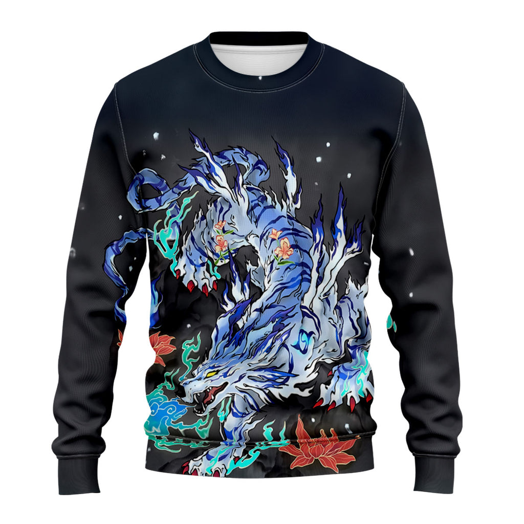 Digimon Adventure Garurumon Blue And White Mechanical Wolf Anime Apparel