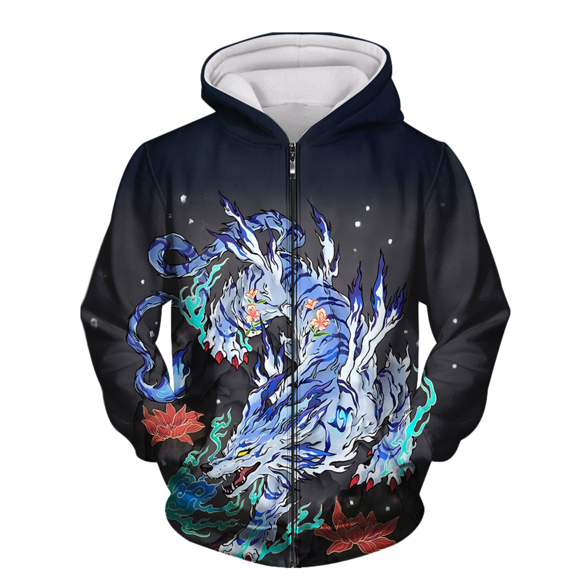 Digimon Adventure Garurumon Blue And White Mechanical Wolf Anime Apparel