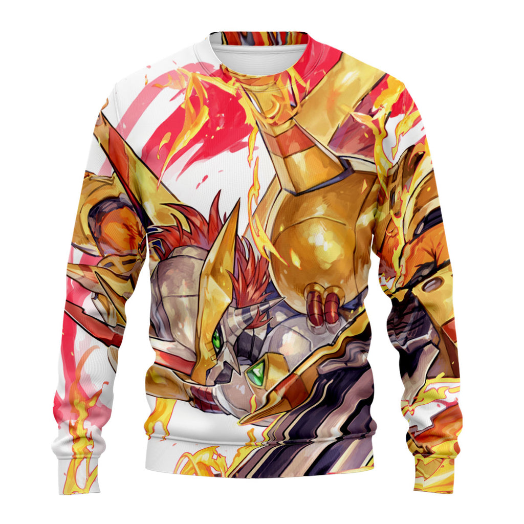 Digimon Adventure Golden Wargreymon Engulfed In Flames Anime Apparel