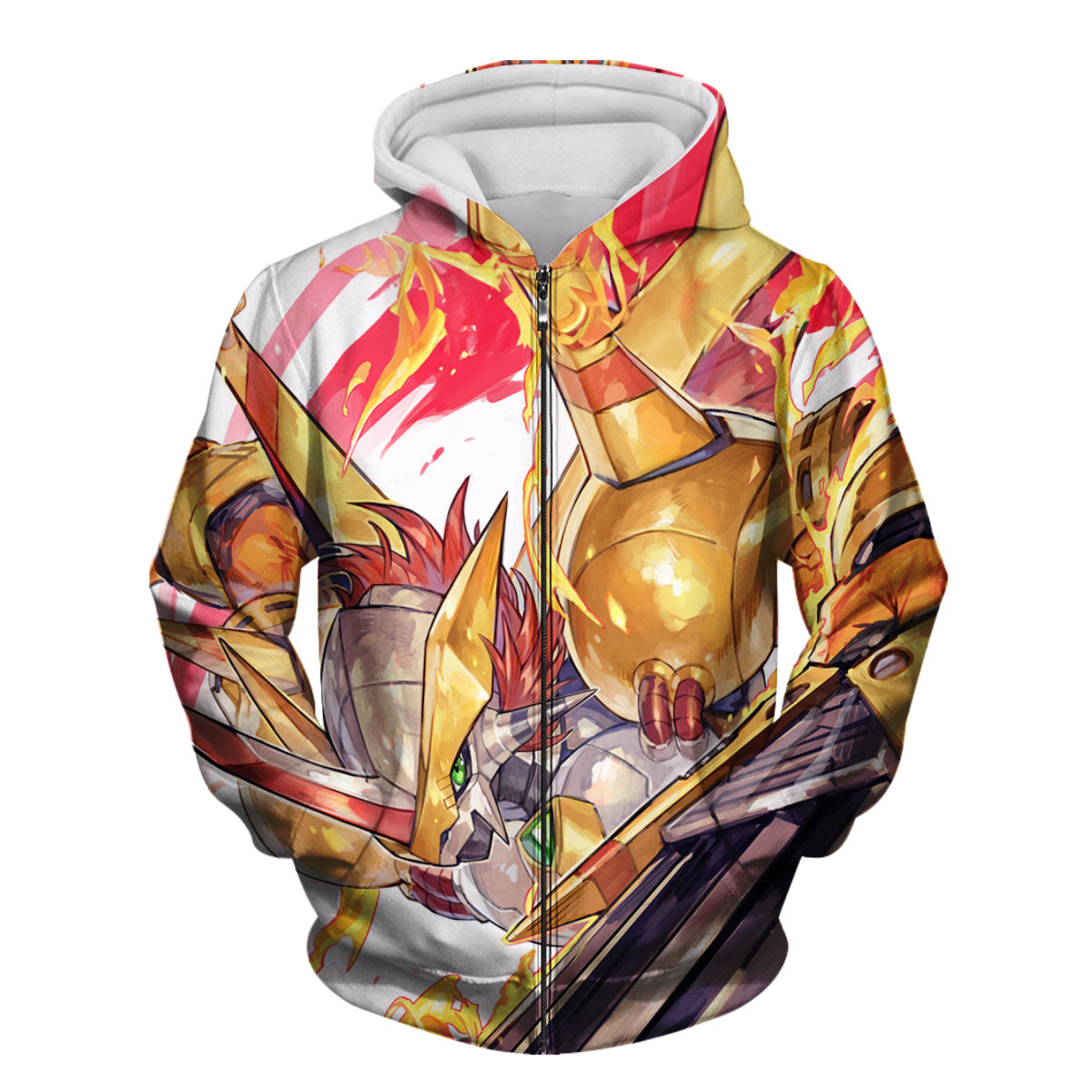 Digimon Adventure Golden Wargreymon Engulfed In Flames Anime Apparel