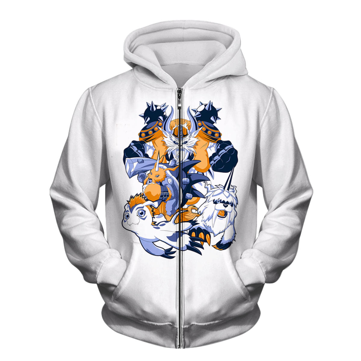 Digimon Adventure Gomamon Evolved Group Orange White Anime Apparel