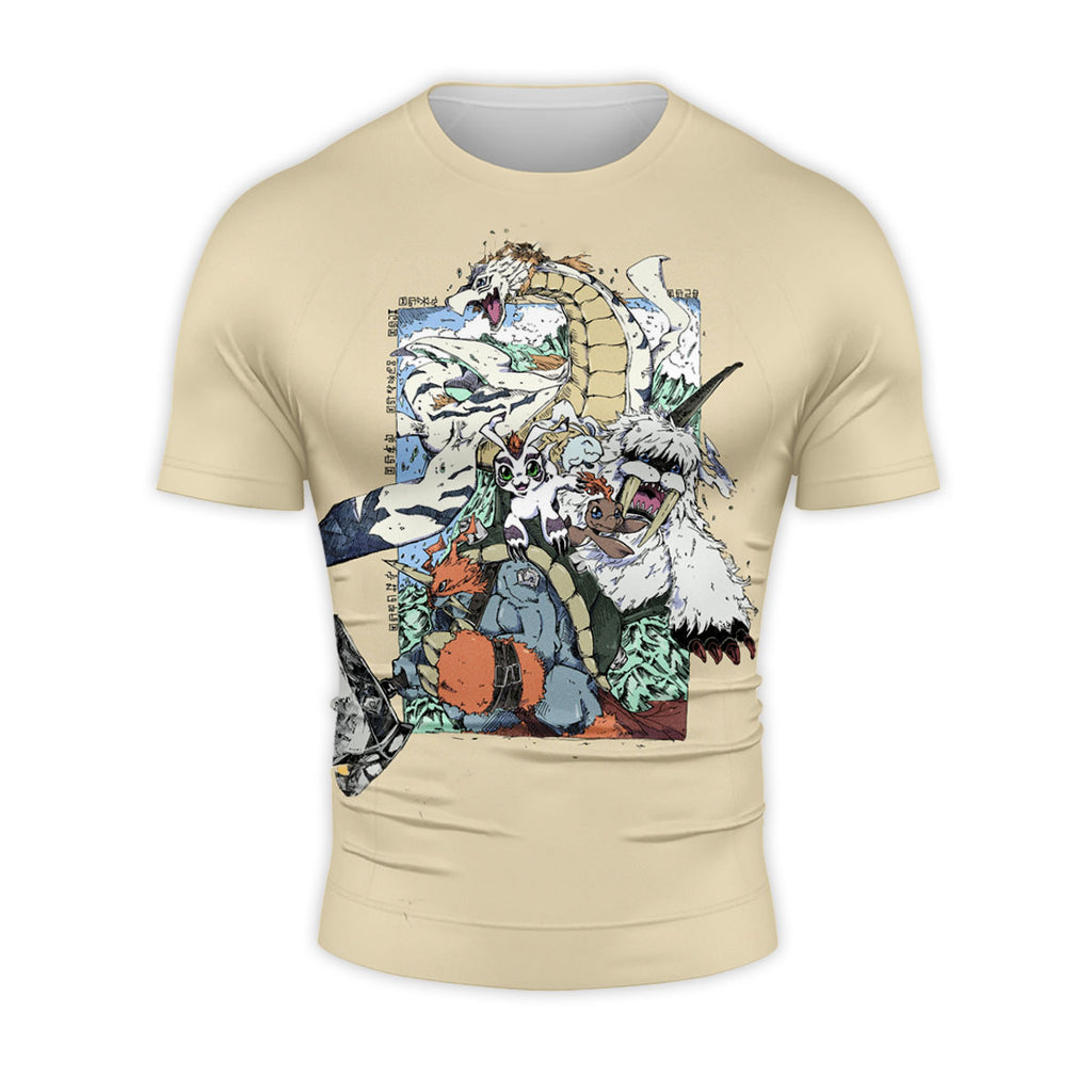 Digimon Adventure Gomamon Ikkakumon Vibrant Multicolored Illustration Anime Apparel