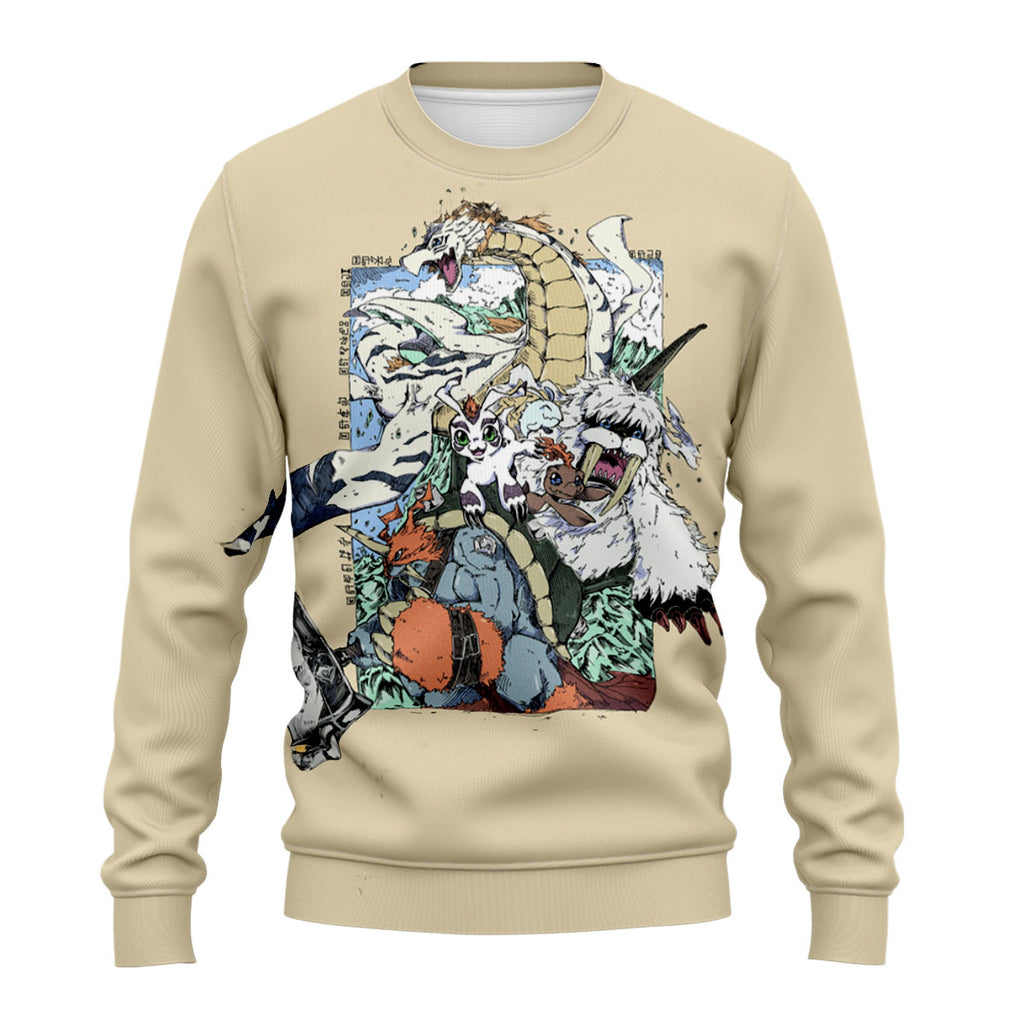 Digimon Adventure Gomamon Ikkakumon Vibrant Multicolored Illustration Anime Apparel