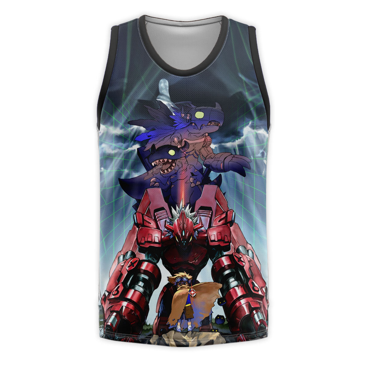 Digimon Adventure Greymon Red Agumon Standing Together Anime Apparel