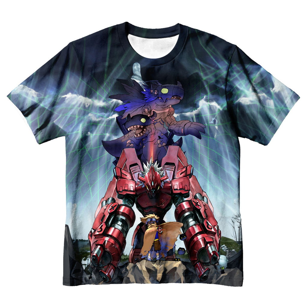 Digimon Adventure Greymon Red Agumon Standing Together Anime Apparel