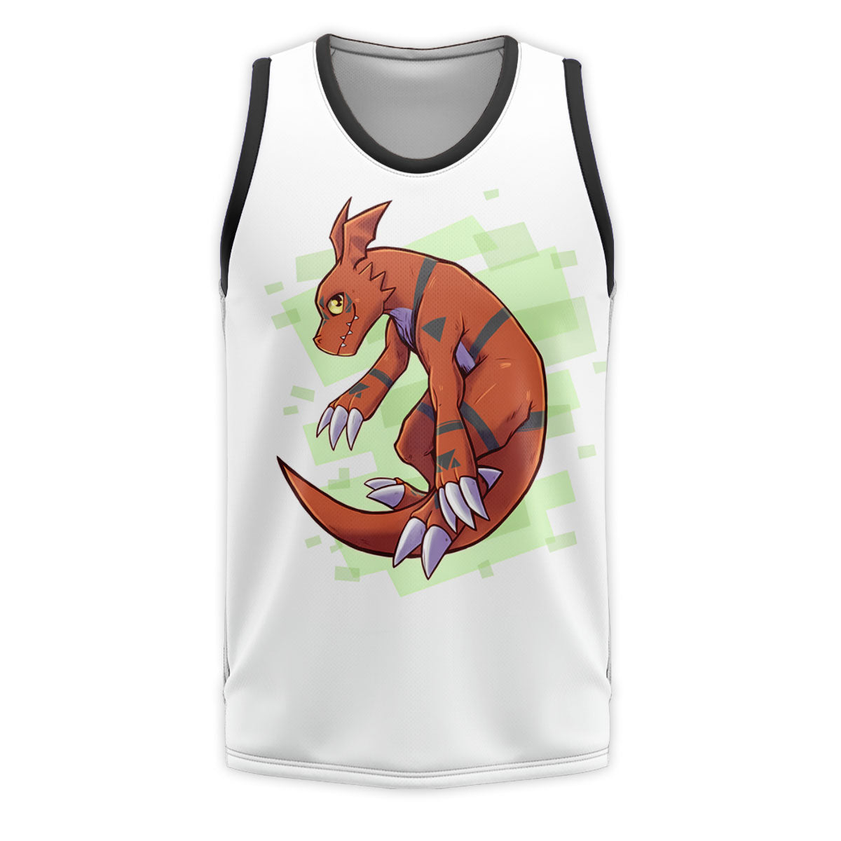 Digimon Adventure Guilmon Crouching Next To Green Cube Anime Apparel