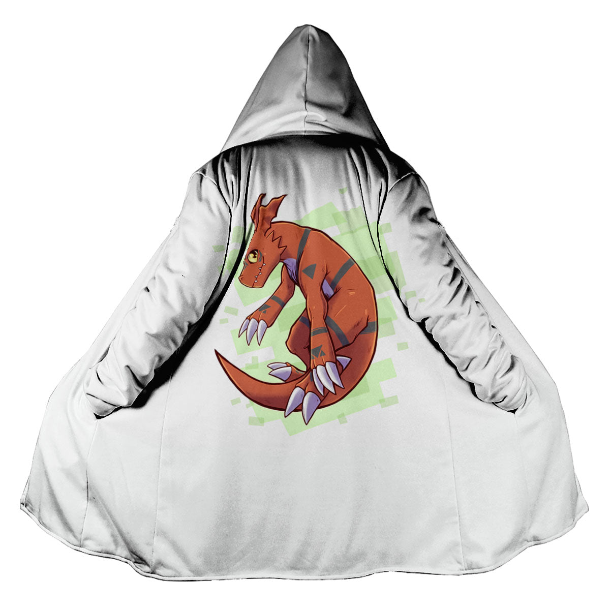 Digimon Adventure Guilmon Crouching Next To Green Cube Anime Apparel