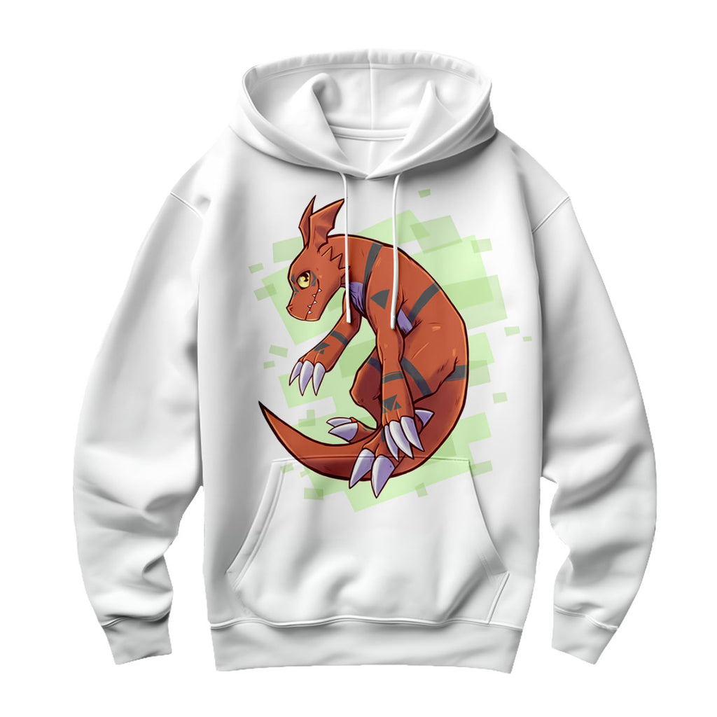 Digimon Adventure Guilmon Crouching Next To Green Cube Anime Apparel
