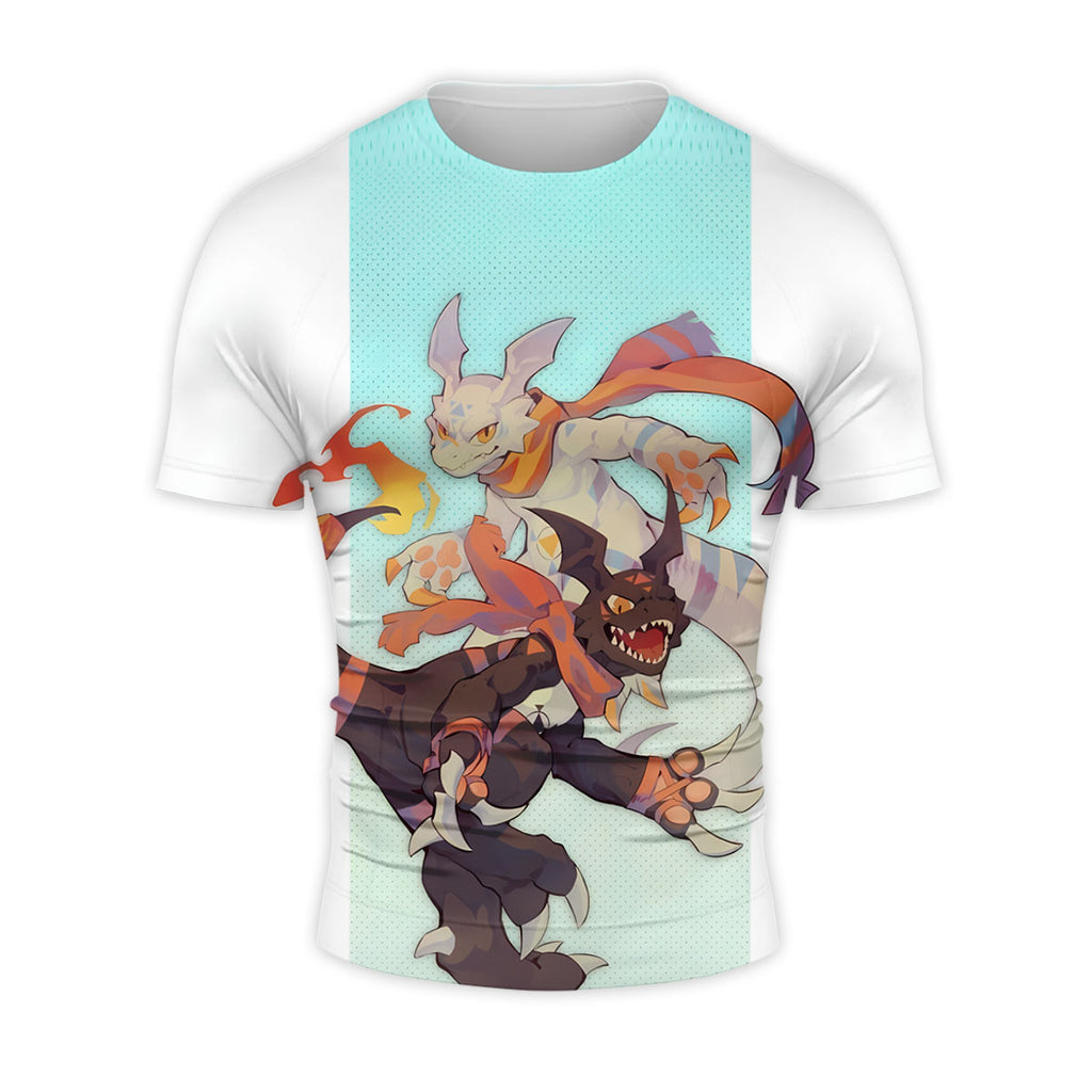 Digimon Adventure Guilmon Light Blue Background Anime Apparel