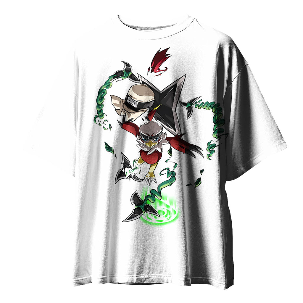 Digimon Adventure Hawkmon Green In Action Battle Anime Apparel
