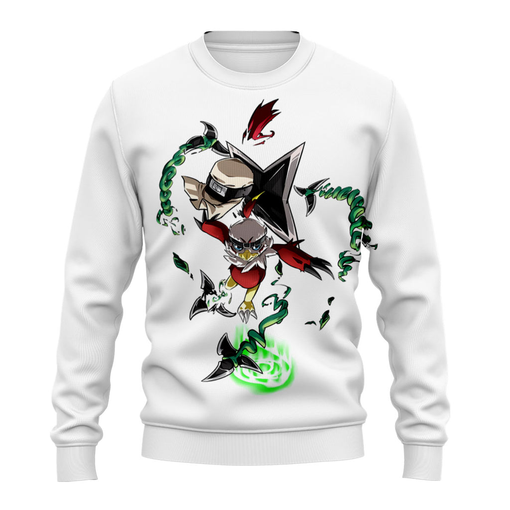 Digimon Adventure Hawkmon Green In Action Battle Anime Apparel