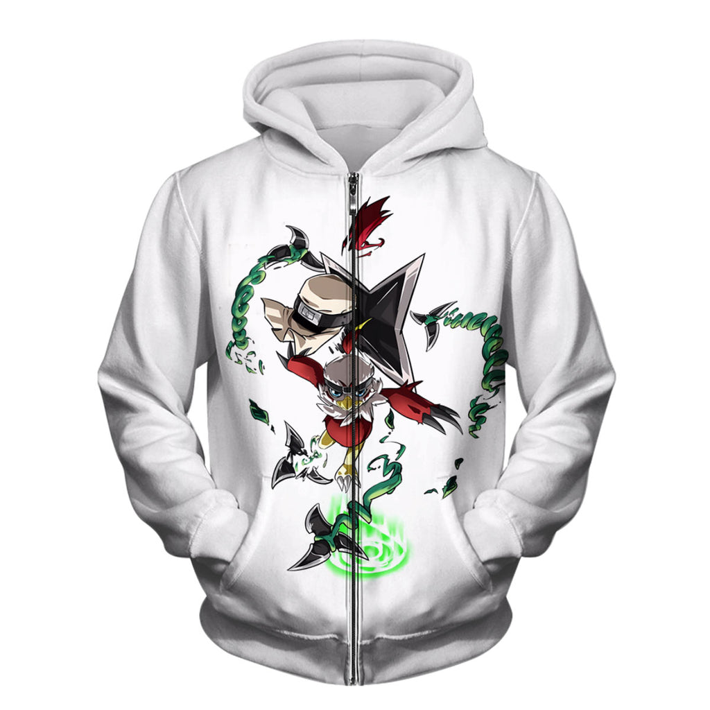 Digimon Adventure Hawkmon Green In Action Battle Anime Apparel
