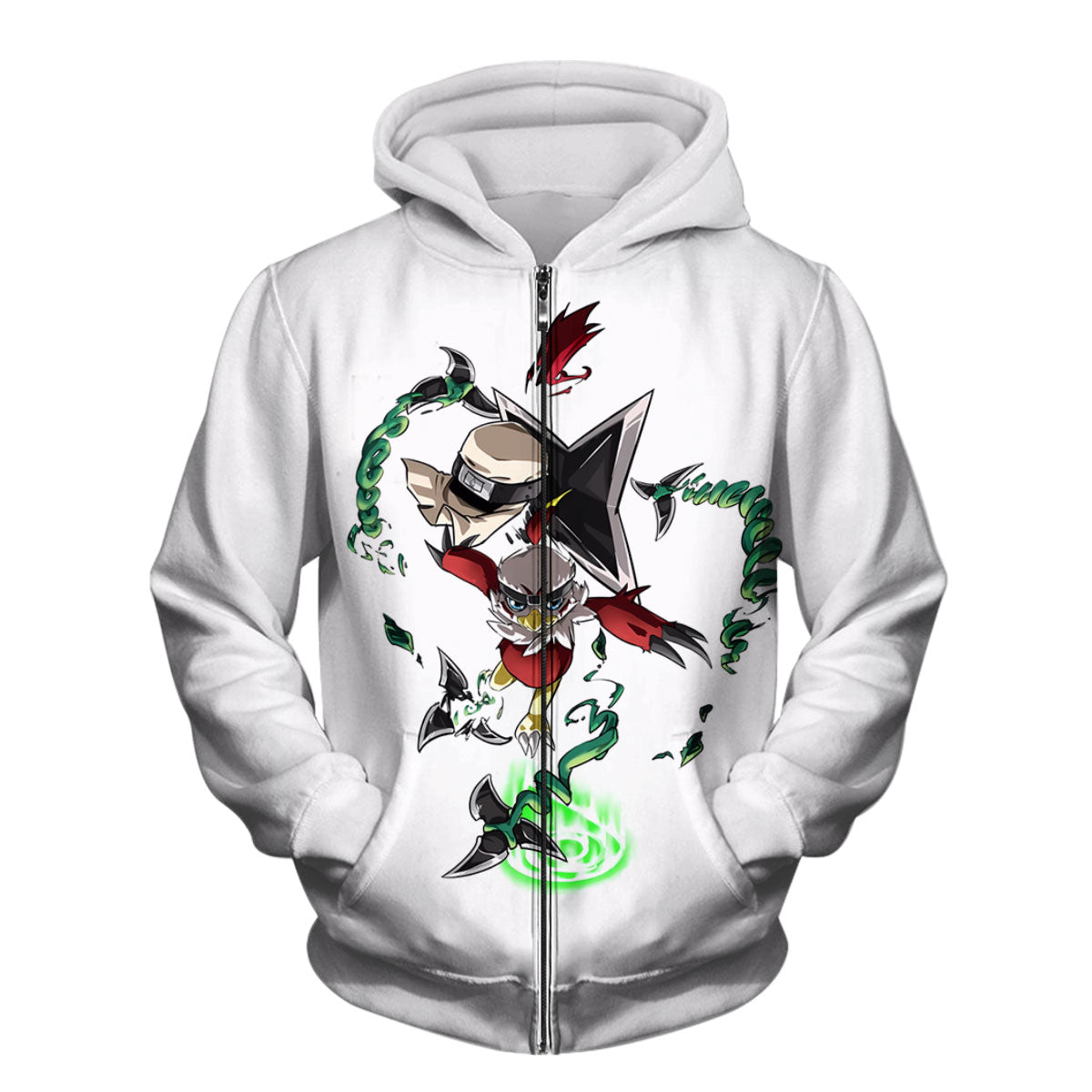 Digimon Adventure Hawkmon Green In Action Battle Anime Apparel