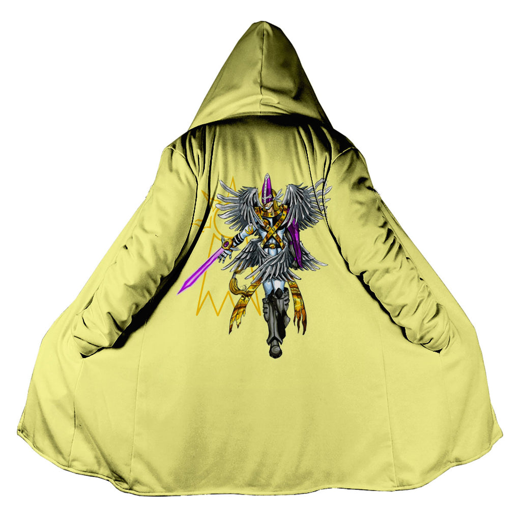 Digimon Adventure Holyangemon Standing In Front Of Yellow Background Anime Apparel