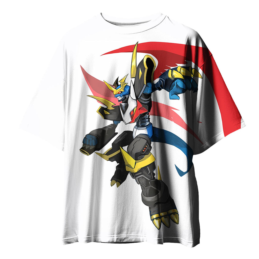 Digimon Adventure Imperialdramon Standing In Red Cape Anime Apparel
