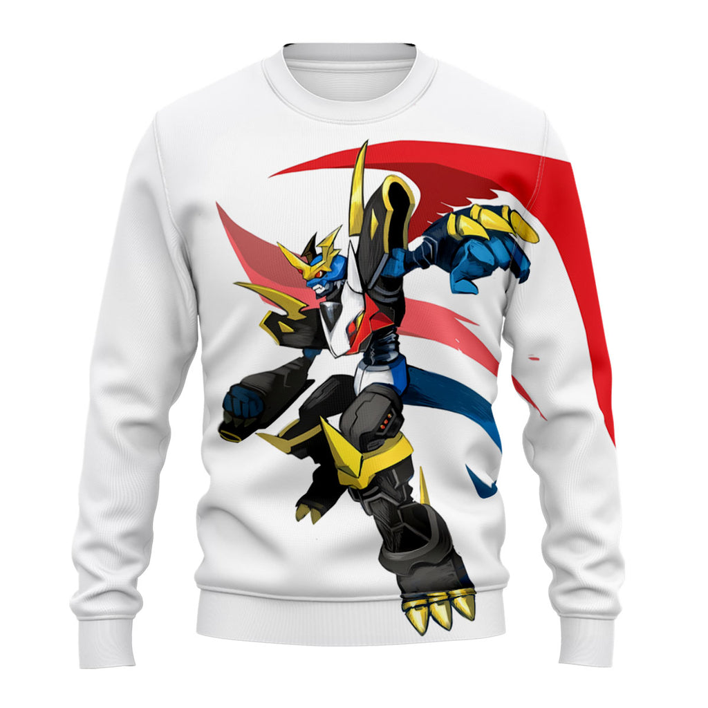 Digimon Adventure Imperialdramon Standing In Red Cape Anime Apparel