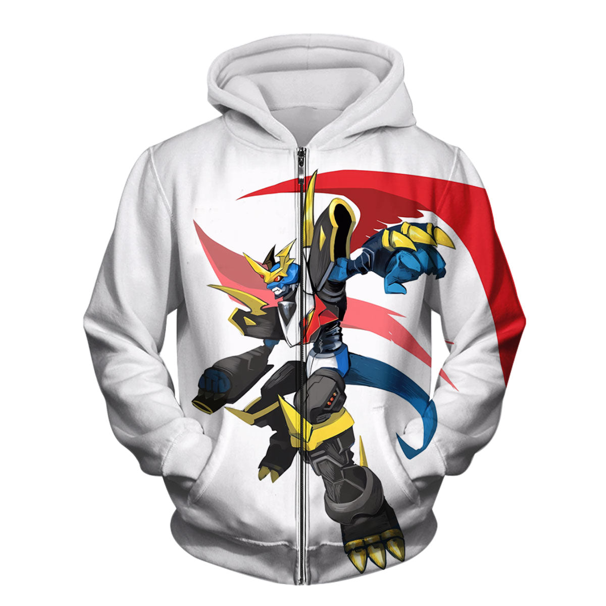 Digimon Adventure Imperialdramon Standing In Red Cape Anime Apparel