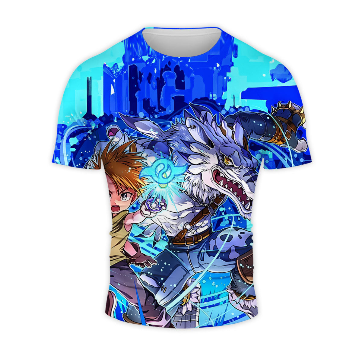 Digimon Adventure Ishida Yamato Gabumon Blue Energetic Anime Apparel
