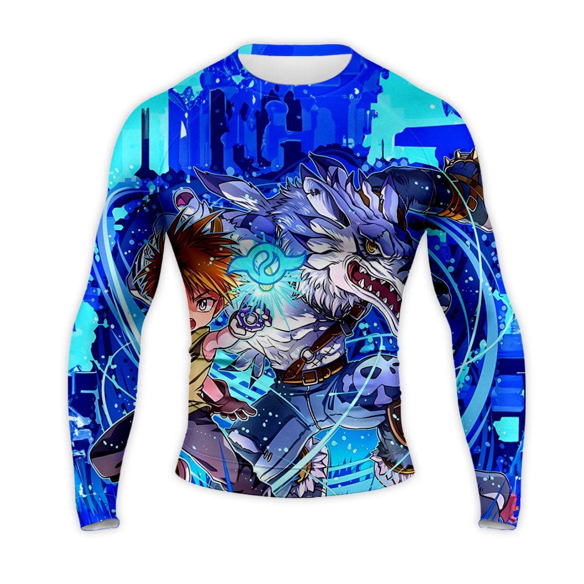 Digimon Adventure Ishida Yamato Gabumon Blue Energetic Anime Apparel