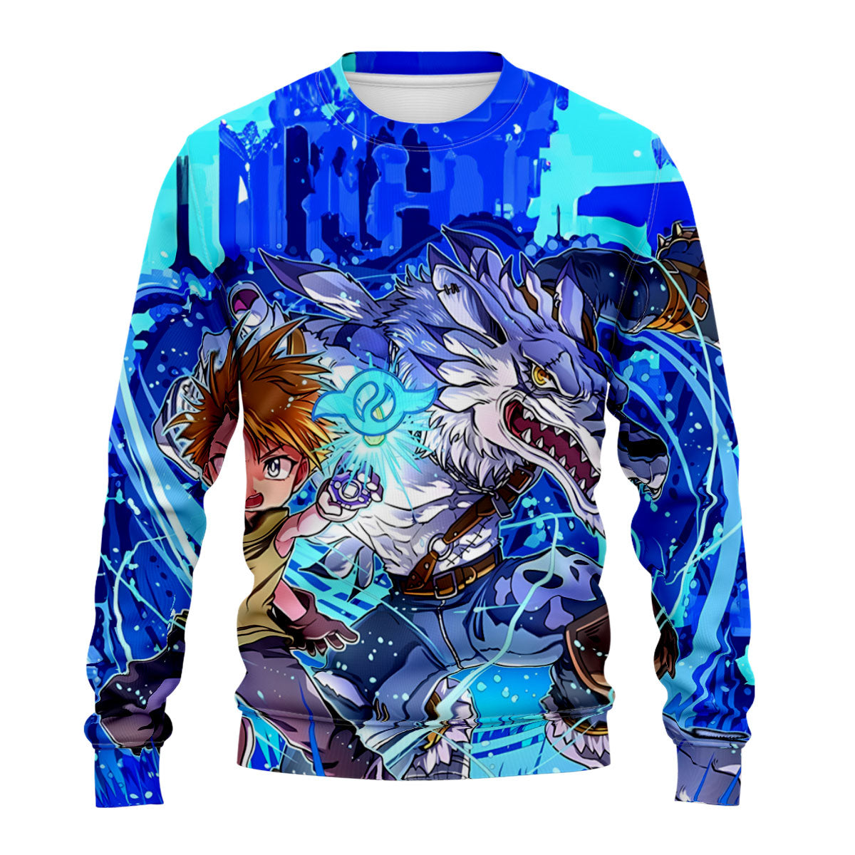 Digimon Adventure Ishida Yamato Gabumon Blue Energetic Anime Apparel