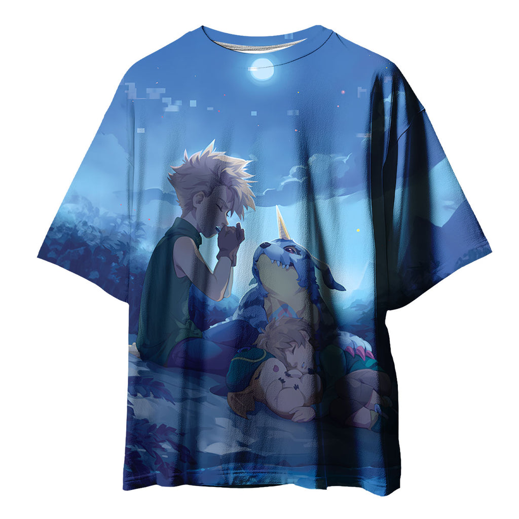 Digimon Adventure Ishida Yamato Gabumon Under Blue Moonlight Anime Apparel