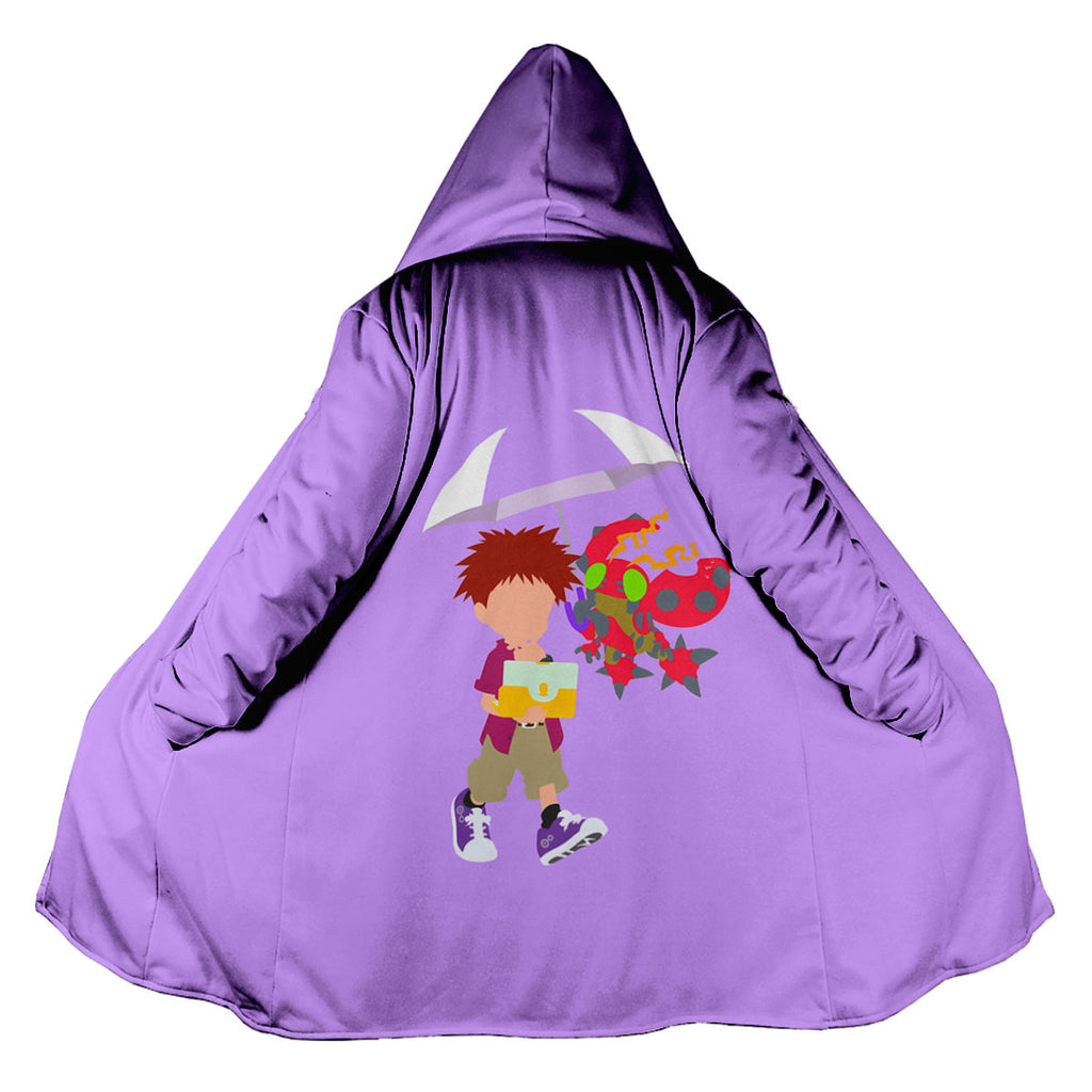 Digimon Adventure Izumi Koushirou Tentomon Holding Purple Umbrella Anime Apparel