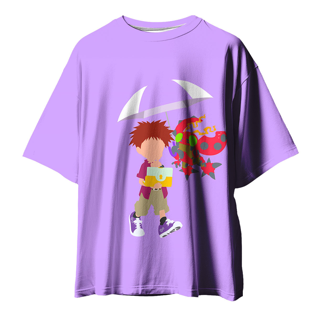 Digimon Adventure Izumi Koushirou Tentomon Holding Purple Umbrella Anime Apparel