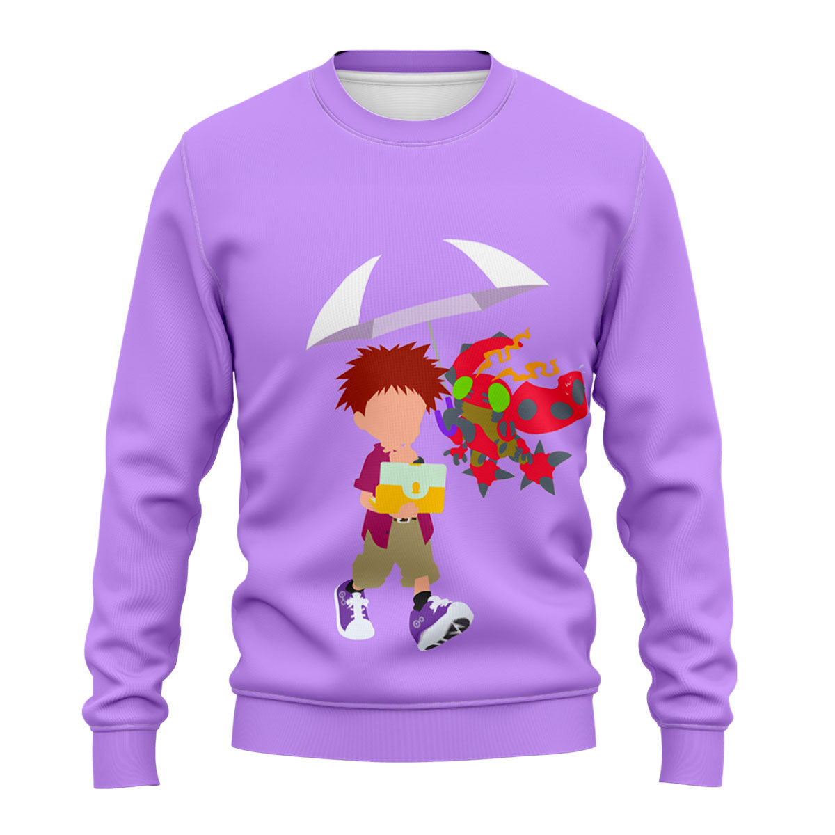 Digimon Adventure Izumi Koushirou Tentomon Holding Purple Umbrella Anime Apparel