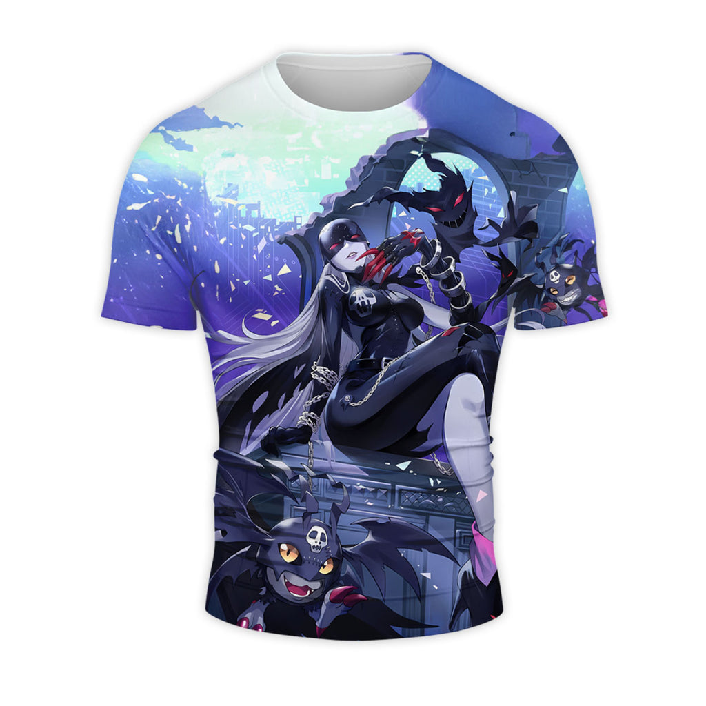 Digimon Adventure Ladydevimon Sitting Among Purple Minions Anime Apparel