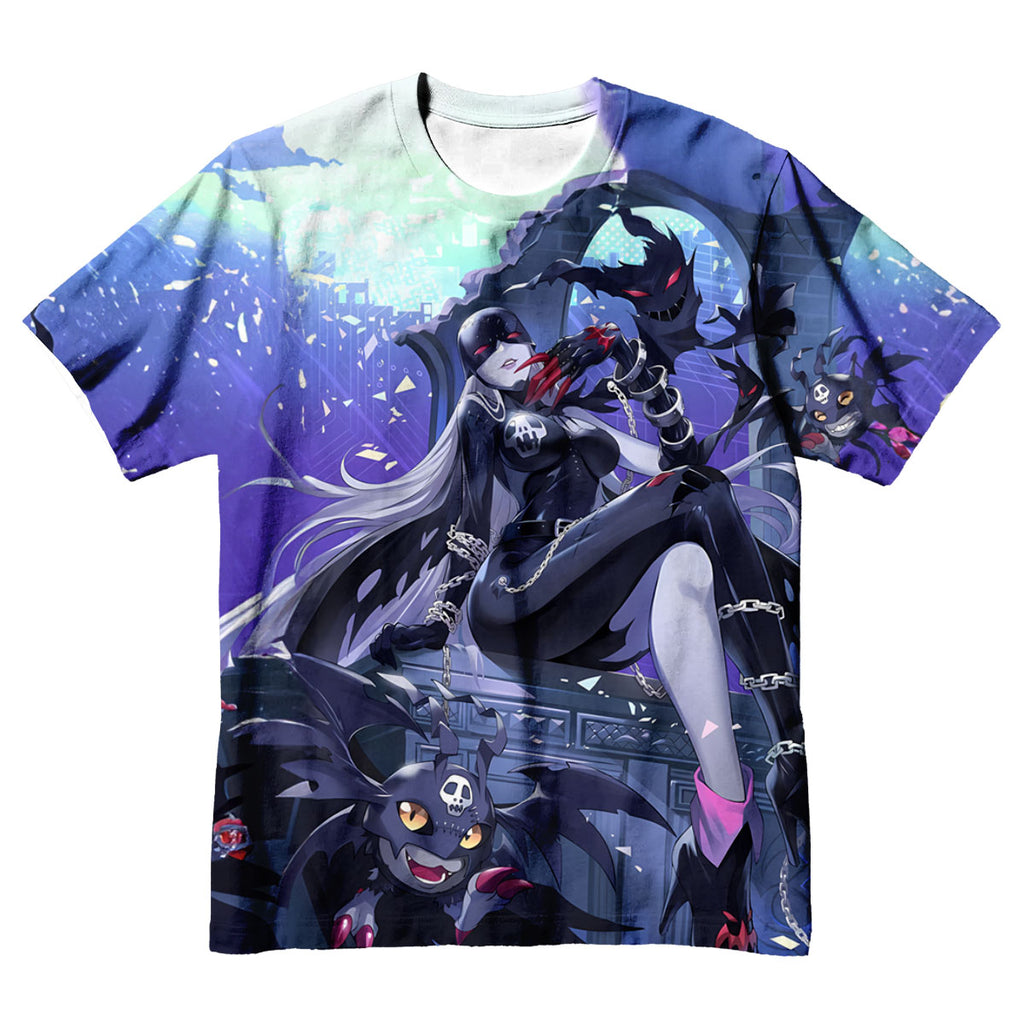 Digimon Adventure Ladydevimon Sitting Among Purple Minions Anime Apparel