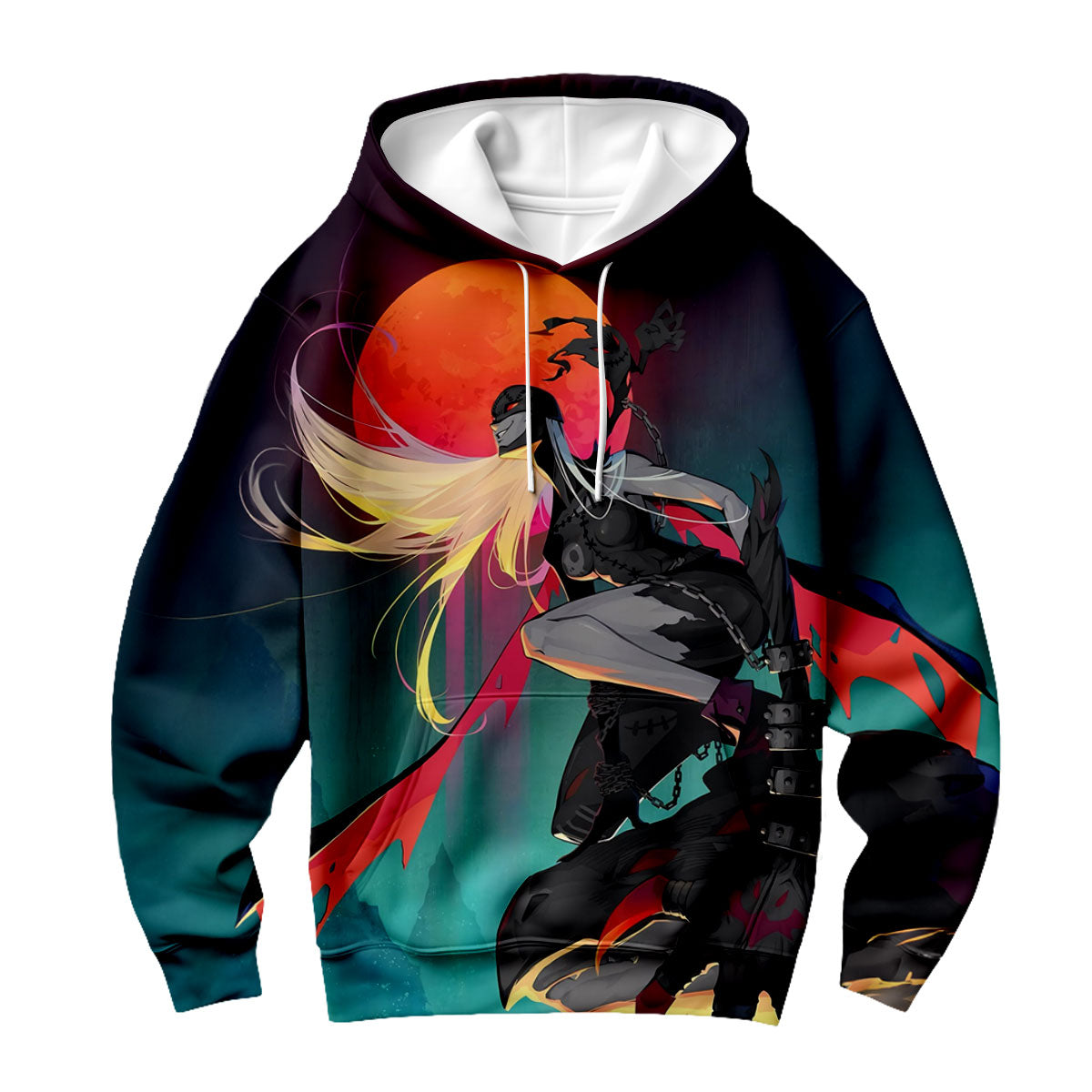 Digimon Adventure Ladydevimon Standing Under Crimson Moon With Dark Aura Anime Apparel