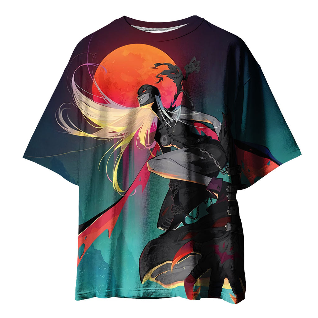Digimon Adventure Ladydevimon Standing Under Crimson Moon With Dark Aura Anime Apparel