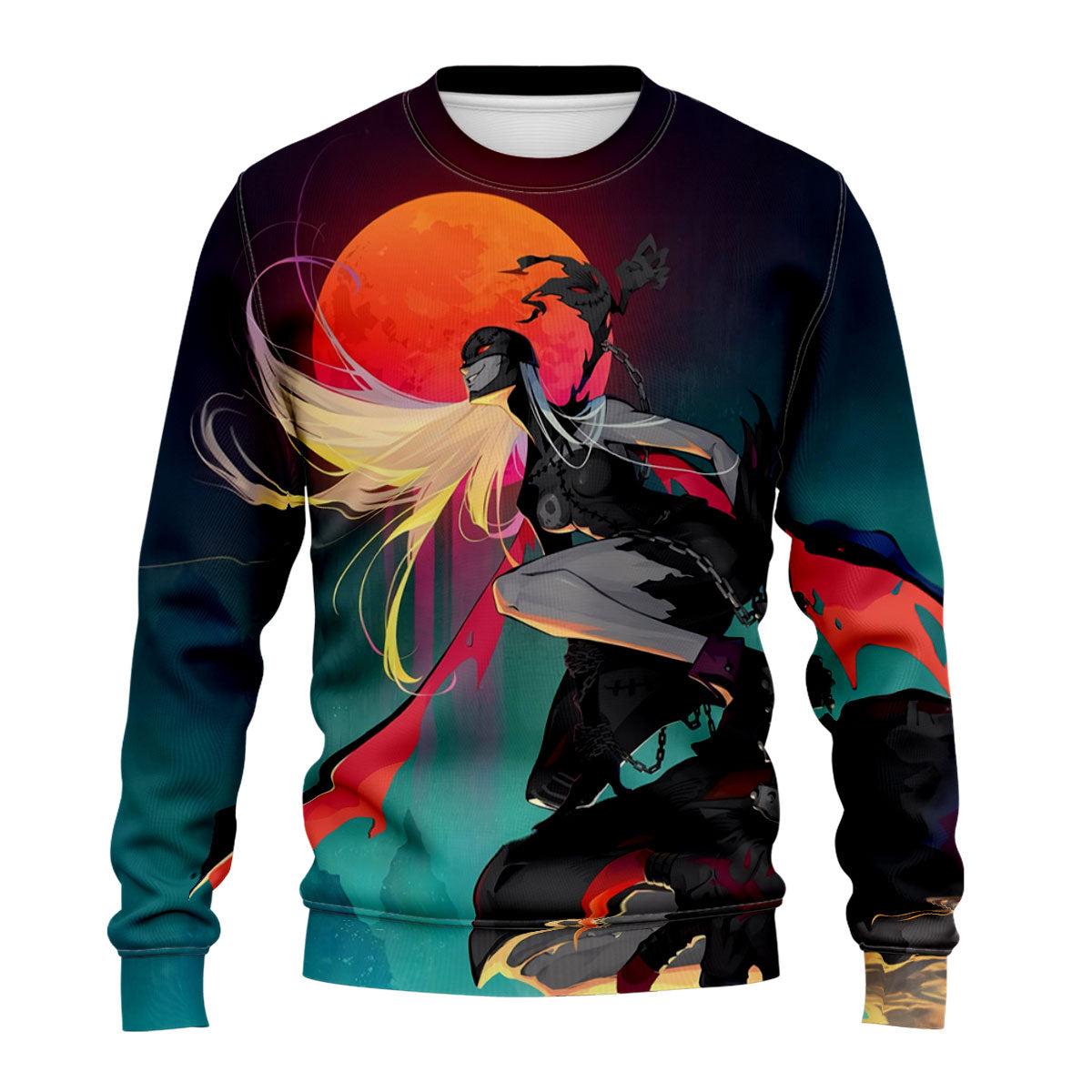 Digimon Adventure Ladydevimon Standing Under Crimson Moon With Dark Aura Anime Apparel