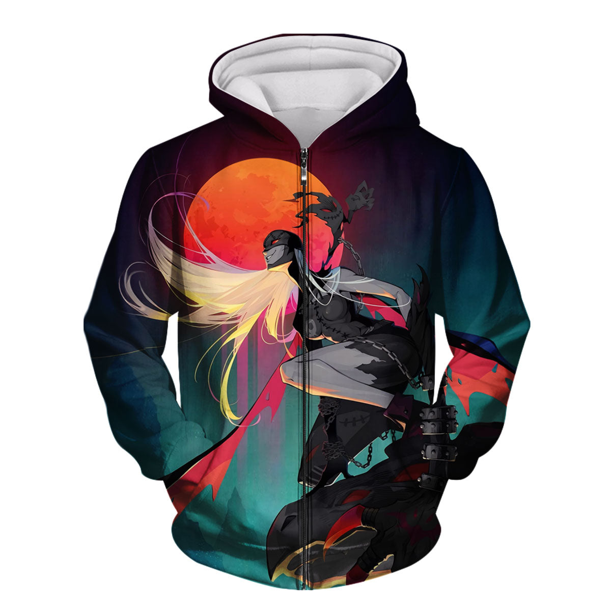 Digimon Adventure Ladydevimon Standing Under Crimson Moon With Dark Aura Anime Apparel