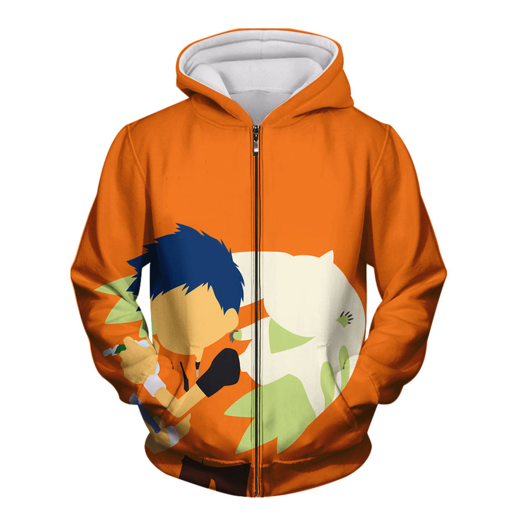 Digimon Adventure Lee Jenrya Holding Orange Digivice Anime Apparel