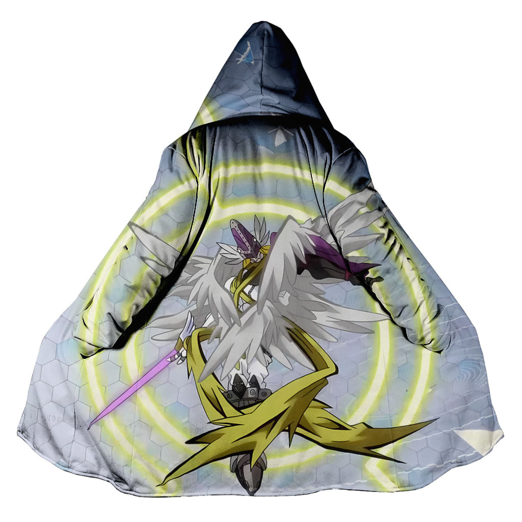 Digimon Adventure Magnaangemon Standing With Wings Sword Blue Yellow Anime Apparel