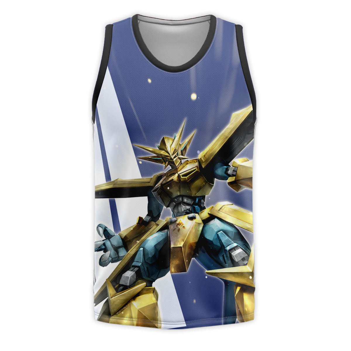 Digimon Adventure Magnamon Standing In Blue And Gold Armor Anime Apparel