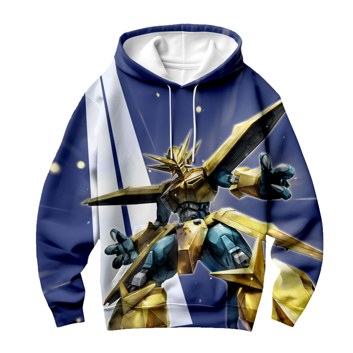 Digimon Adventure Magnamon Standing In Blue And Gold Armor Anime Apparel