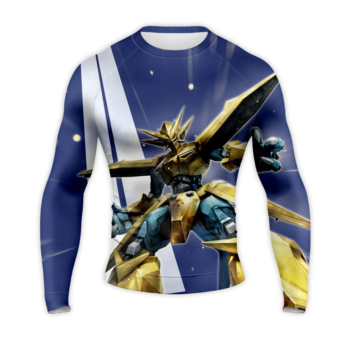 Digimon Adventure Magnamon Standing In Blue And Gold Armor Anime Apparel