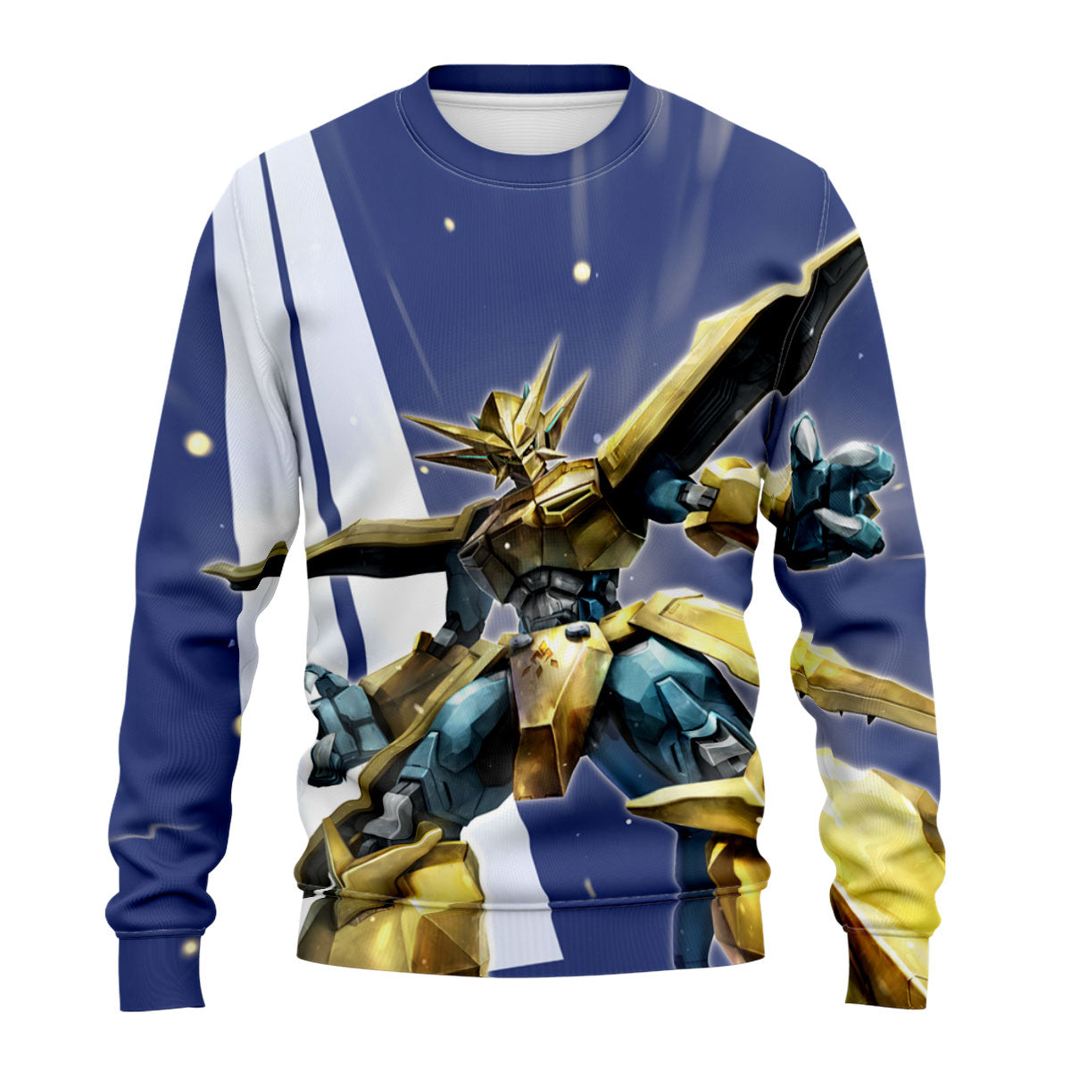 Digimon Adventure Magnamon Standing In Blue And Gold Armor Anime Apparel