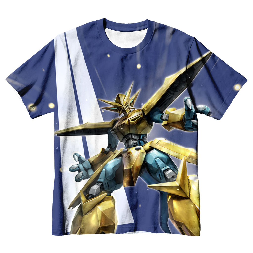 Digimon Adventure Magnamon Standing In Blue And Gold Armor Anime Apparel
