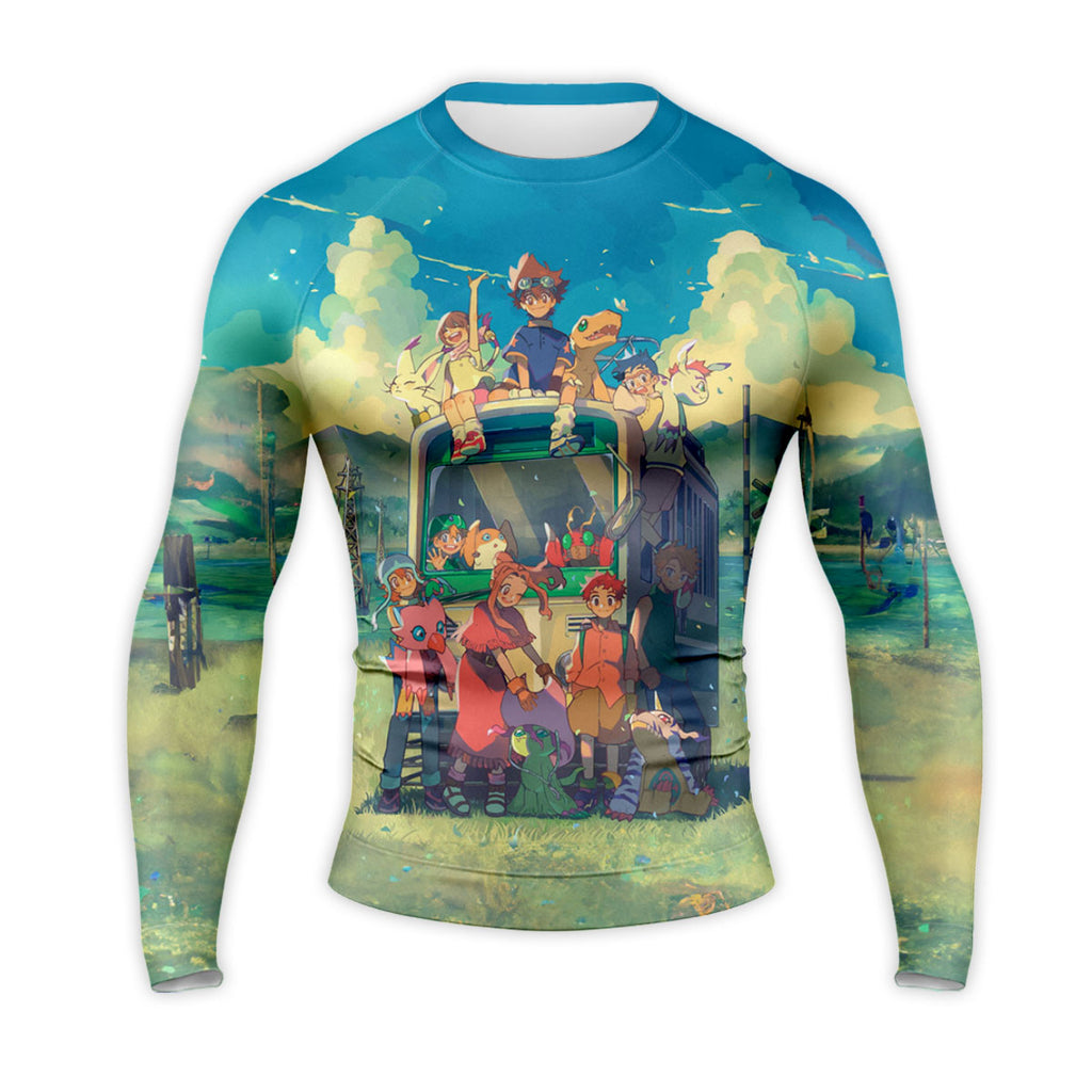 Digimon Adventure Main Characters On Green Bus Anime Apparel