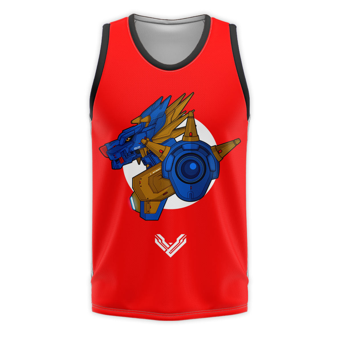 Digimon Adventure Metal Garurumon Standing On Red Background Anime Apparel