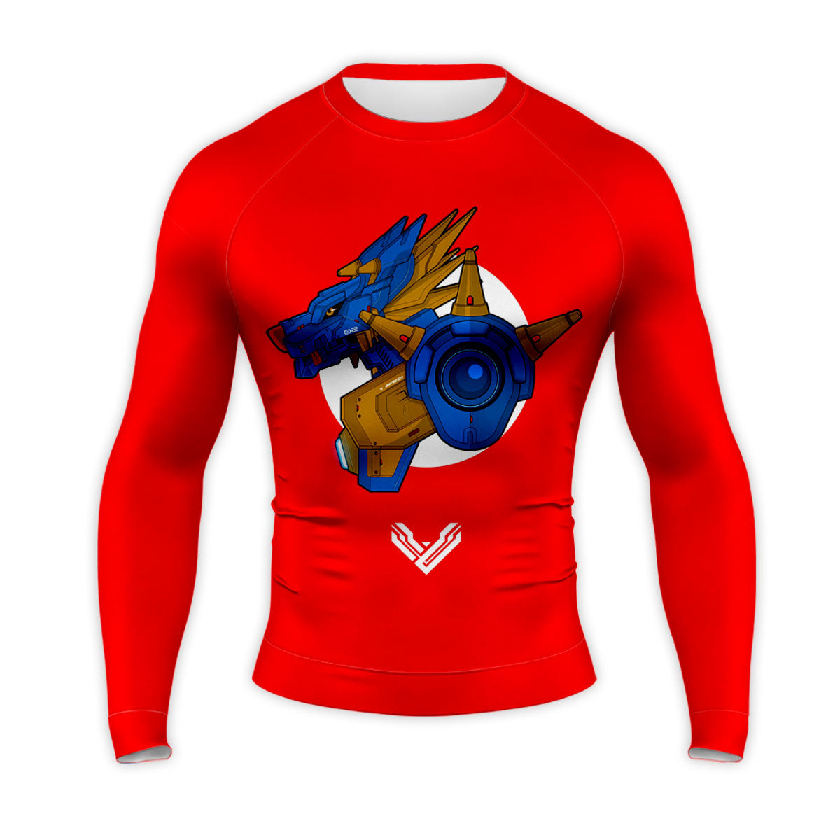 Digimon Adventure Metal Garurumon Standing On Red Background Anime Apparel