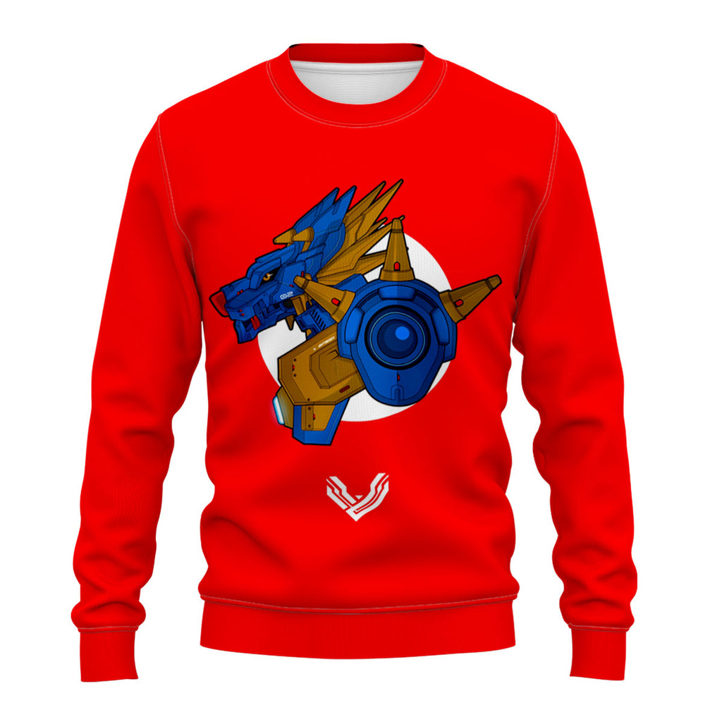 Digimon Adventure Metal Garurumon Standing On Red Background Anime Apparel