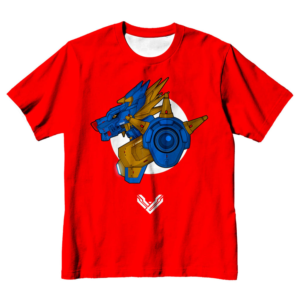 Digimon Adventure Metal Garurumon Standing On Red Background Anime Apparel
