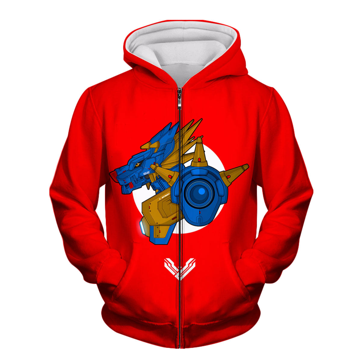 Digimon Adventure Metal Garurumon Standing On Red Background Anime Apparel